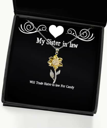 fun sister in law sunflower pendant necklace will trade sister in law for gifts for little sister present from sister for sister in law