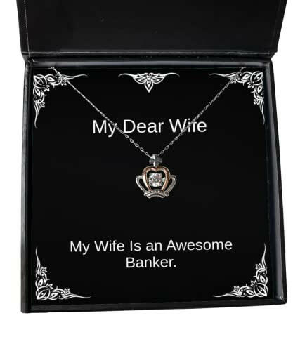 sarcasm wife gifts my wife is an awesome banker wife crown pendant necklace from husband gold crown pendant necklace silver crown pendant necklace diamond crown pendant necklace queens crown