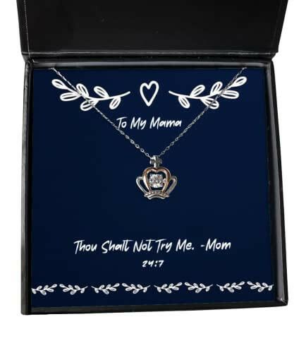 sarcastic mama gifts thou shalt not try me mom 24 7 special mothers day crown pendant necklace gifts for mom