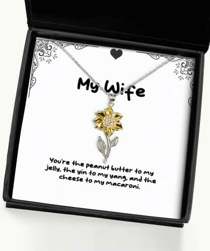 youre the peanut butter to my jelly the yin to sunflower pendant necklace wife present from husband cheap jewelry for wife wedding gifts birthday gifts