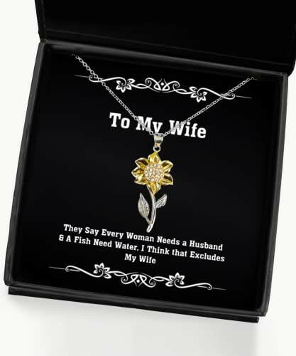 inspirational wife gifts they say every woman needs a husband a fish inspire holiday sunflower pendant necklace from wife birthday gift