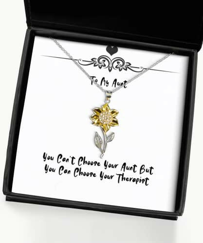 inspirational aunt gifts you cant choose your aunt but you can choose your therapist joke christmas sunflower pendant necklace gifts for