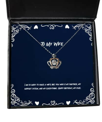 epic wife gifts i am so lucky to have a wife like you who is my partner my wife crown pendant necklace from husband unique wife gifts unusual wife gifts best wife gifts cool wife gifts great
