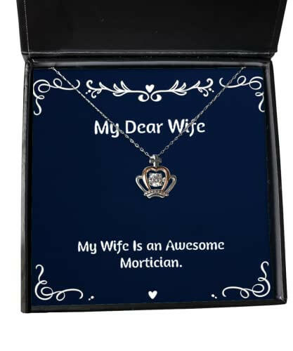 my wife is an awesome mortician wife crown pendant necklace love wife gifts jewelry for
