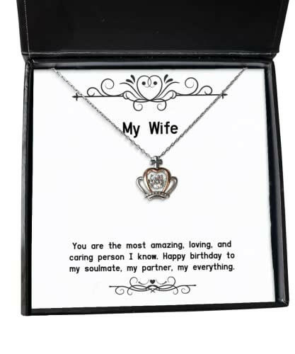 brilliant wife gifts you are the most amazing loving and caring person i know birthday crown pendant necklace for wife wedding gift wedding present st nd