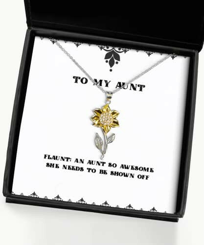 joke aunt gifts flaunt an aunt so awesome she needs to be shown off unique christmas sunflower pendant necklace from