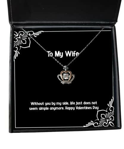 perfect wife without you by my side life just does not seem simple sarcastic christmas crown pendant necklace for wife