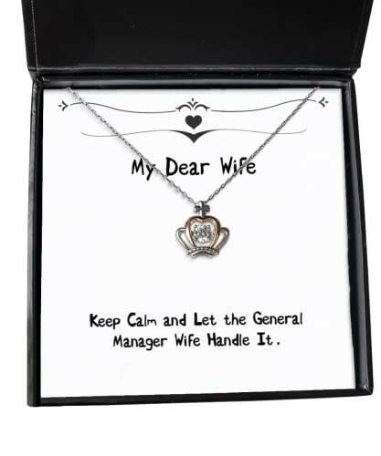 keep calm and let the general manager wife handle it wife crown pendant necklace funny wife jewelry for wife