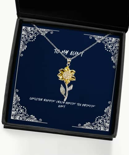 unique aunt sunflower pendant necklace gangstar rappin crazy dancin tea drinkin aunt nice gifts