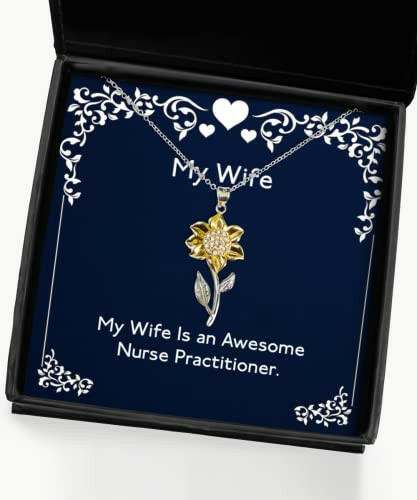 my wife is an awesome nurse practitioner sunflower pendant necklace wife jewelry for wife gift ideas for him gift ideas for her gift ideas for kids gift ideas for teens gift