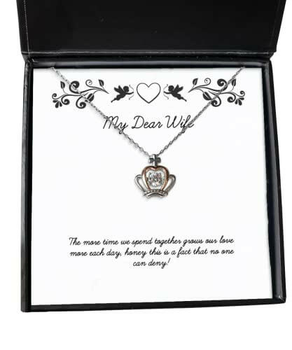 the more time we spend together grows our love more each day honey crown pendant necklace wife jewelry joke gifts for wife wedding anniversary valentines day mothers day christmas