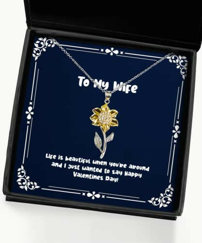 life is beautiful when youre around and i just wanted to say happy sunflower pendant necklace wife jewelry unique gifts for wife