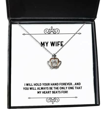 unique wife crown pendant necklace i will hold your hand forever and you will always be present for wife brilliant from husband