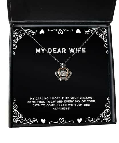 brilliant wife my darling i hope that your dreams come true today and every day of your holiday crown pendant necklace for wife