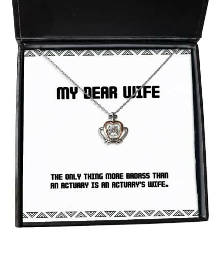 epic wife crown pendant necklace the only thing more badass than an actuary is an actuarys present for wife special from husband