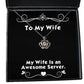 my wife is an awesome server crown pendant necklace wife jewelry unique for wife