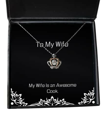 fancy wife crown pendant necklace my wife is an awesome cook present for beautiful gifts from husband