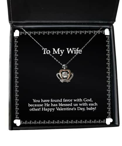 useful wife crown pendant necklace you have found favor with god because he has blessed nice gifts for wife unique wife gifts unique gifts for wife best wife gifts cool wife
