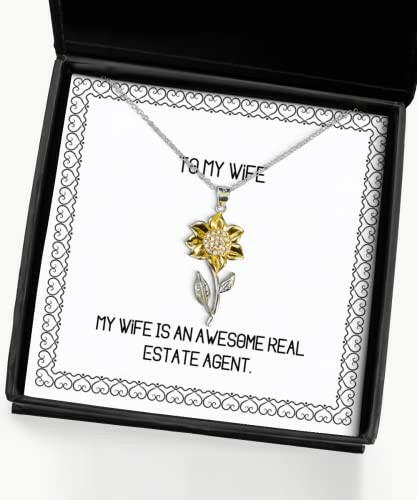 useful wife my wife is an awesome real estate agent wife sunflower pendant necklace from husband