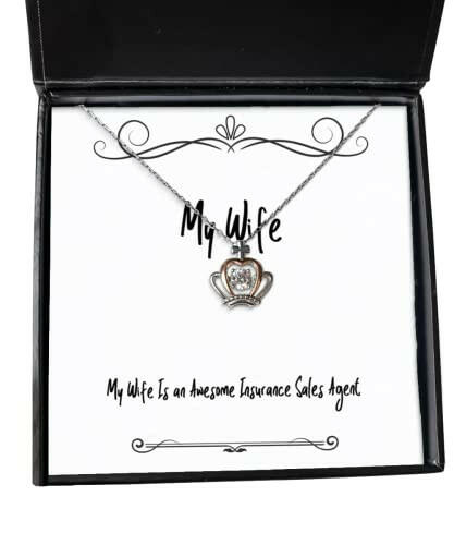 inspire wife my wife is an awesome insurance sales agent gag christmas crown pendant necklace from