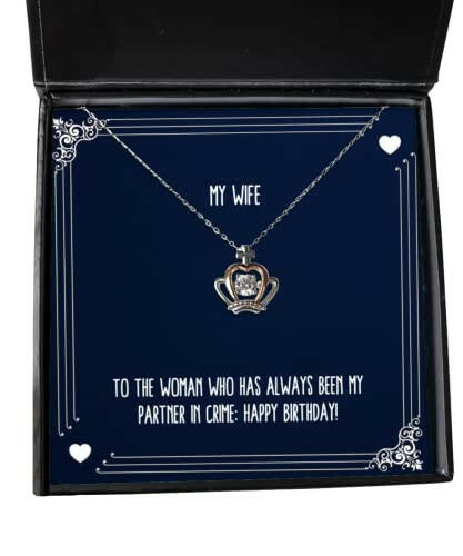 wife gifts for wife to the woman who has always been my partner in funny wife crown pendant necklace jewelry from husband gift ideas for wife unique gifts for wife personalized gifts for wife