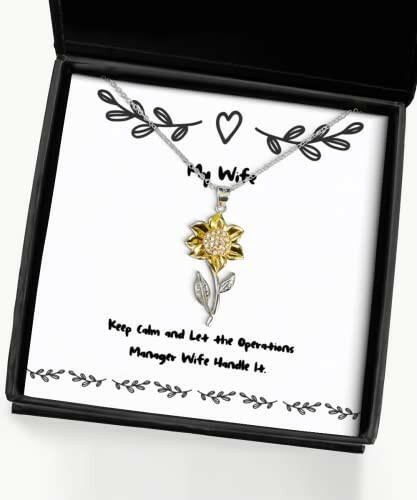 wife for wife keep calm and let the operations manager wife handle it new wife sunflower pendant necklace jewelry from husband
