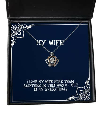 gag wife gifts i love my wife more than anything in this world inspirational birthday crown pendant necklace gifts for wife funny crown pendant necklace gift funny crown pendant necklace funny