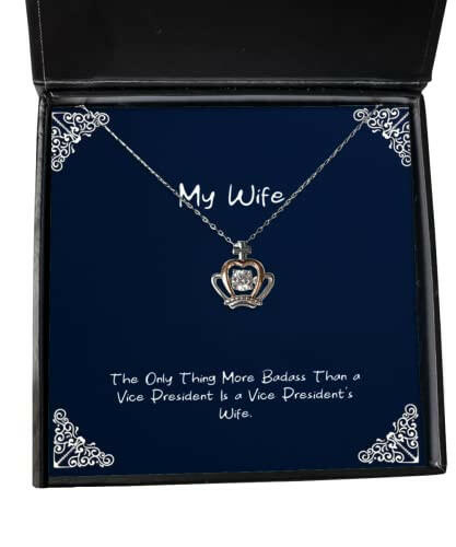 motivational wife the only thing more badass than a vice president is a brilliant holiday crown pendant necklace for wife