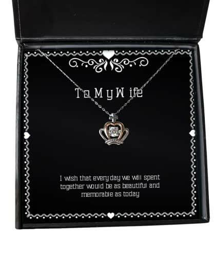 love wife i wish that every day we will spent together would be as beautiful and epic crown pendant necklace for wife from husband
