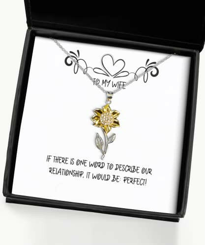 sarcastic wife if there is one word to describe our relationship it would be unique holiday sunflower pendant necklace from wife