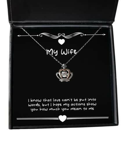 unique wife crown pendant necklace i know that love cant be put into words but i hope my present for wife reusable from husband