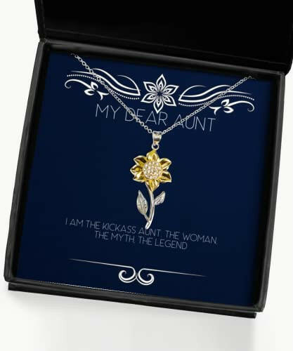 love aunt gifts i am the kickass aunt the woman the myth the legend aunt sunflower pendant necklace from