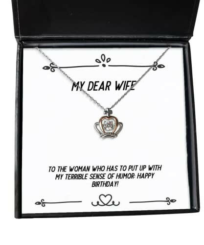 unique idea wife crown pendant necklace to the woman who has to put up with my terrible unique gifts for wife funny jewelry funny jewelry gift jewelry gift for her jewelry