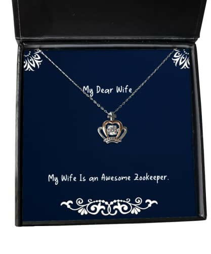 my wife is an awesome zookeeper crown pendant necklace wife present from husband fancy jewelry for funny crown pendant necklace gift funny crown necklace funny pendant necklace funny