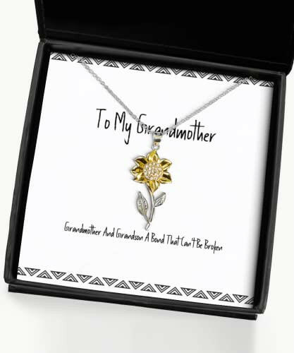 sarcasm grandmother gifts grandmother and grandson a bond that cant sarcastic sunflower pendant necklace for grandmom from granddaughter