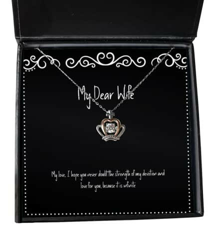 brilliant wife my love i hope you never doubt the strength of my devotion and love for wife crown pendant necklace from husband