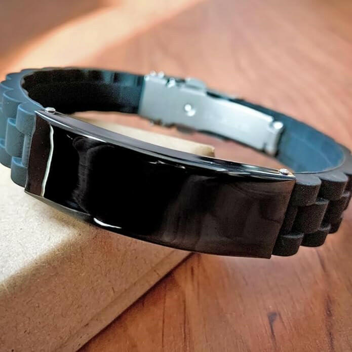 customizable black glidelock clasp bracelet