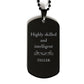 best teller gifts highly skilled and intelligent appreciation birthday black dog tag for teller men women friends coworkers