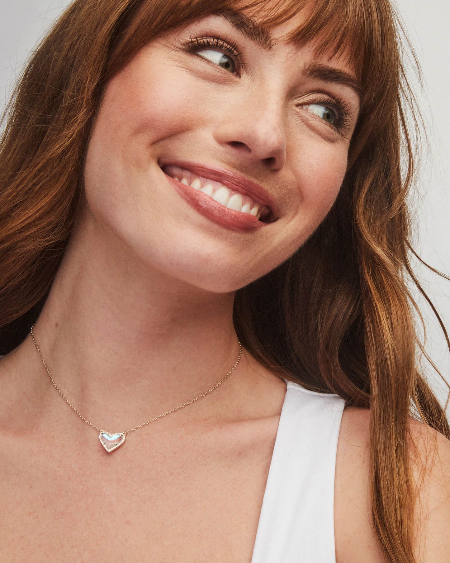 Love Necklace for Women - Adjustable Peach Heart Natural Stone Clavicle Chain