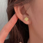 S925 Sterling Silver Four-Leaf Clover Crushed Ice Earrings