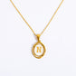 26 Letter Initial Pendant Necklace - Gold-Plated O-Shaped Chain