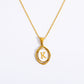 26 Letter Initial Pendant Necklace - Gold-Plated O-Shaped Chain