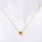 12 Birthstone Love Heart Pendant Gold Necklace, 14k Gold Plated, Stainless Steel + Zircon, Adjustable Chain, Gift for Her