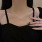holding the constant s925 sterling silver grandmother green vermiculite sparkling necklace female light luxury high level high level sense of niche collarbone chain
