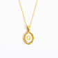 26 Letter Initial Pendant Necklace - Gold-Plated O-Shaped Chain