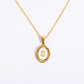 26 Letter Initial Pendant Necklace - Gold-Plated O-Shaped Chain