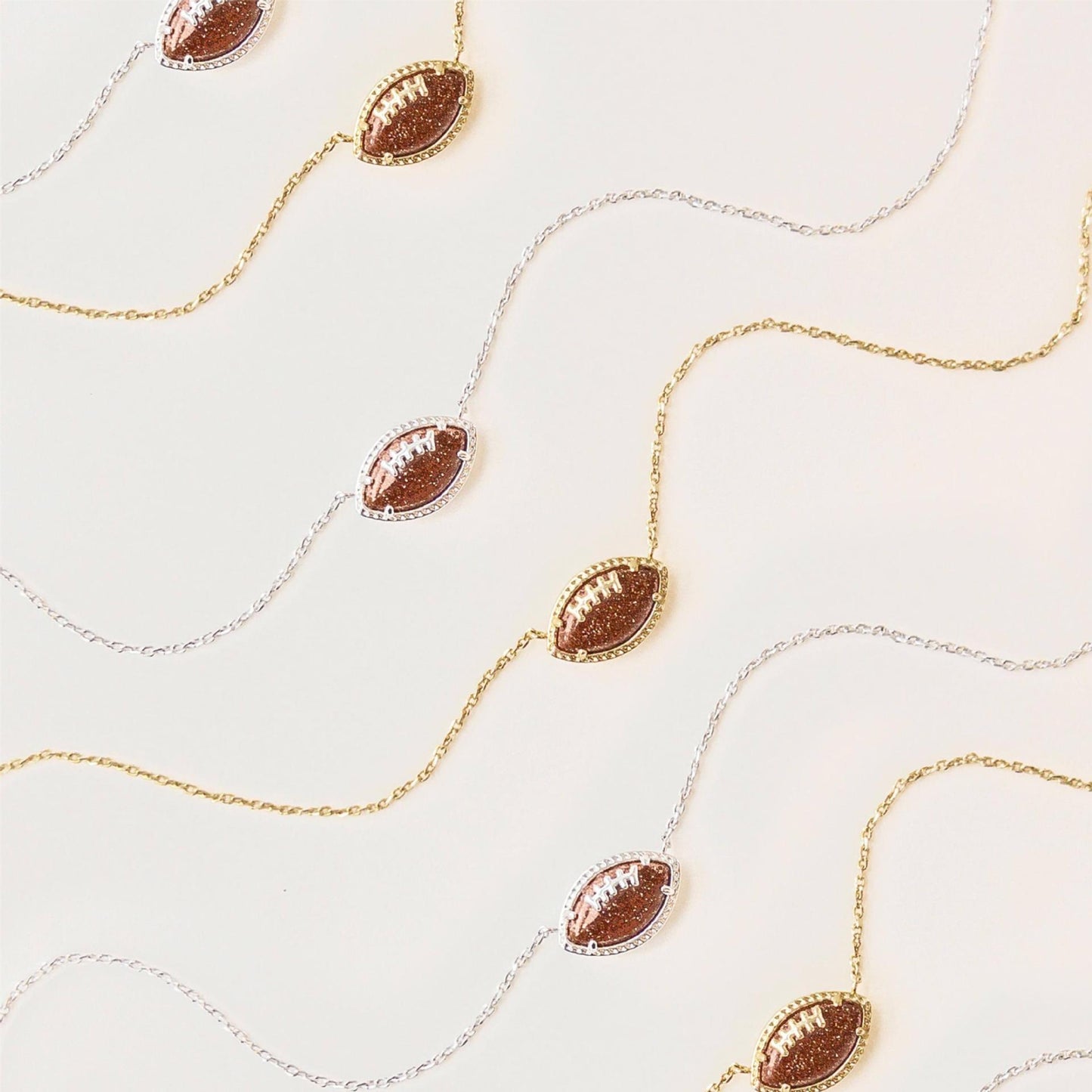 American Football Pendant Necklace for Women - 14k Gold Plated Sports Jewelry