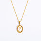 26 Letter Initial Pendant Necklace - Gold-Plated O-Shaped Chain