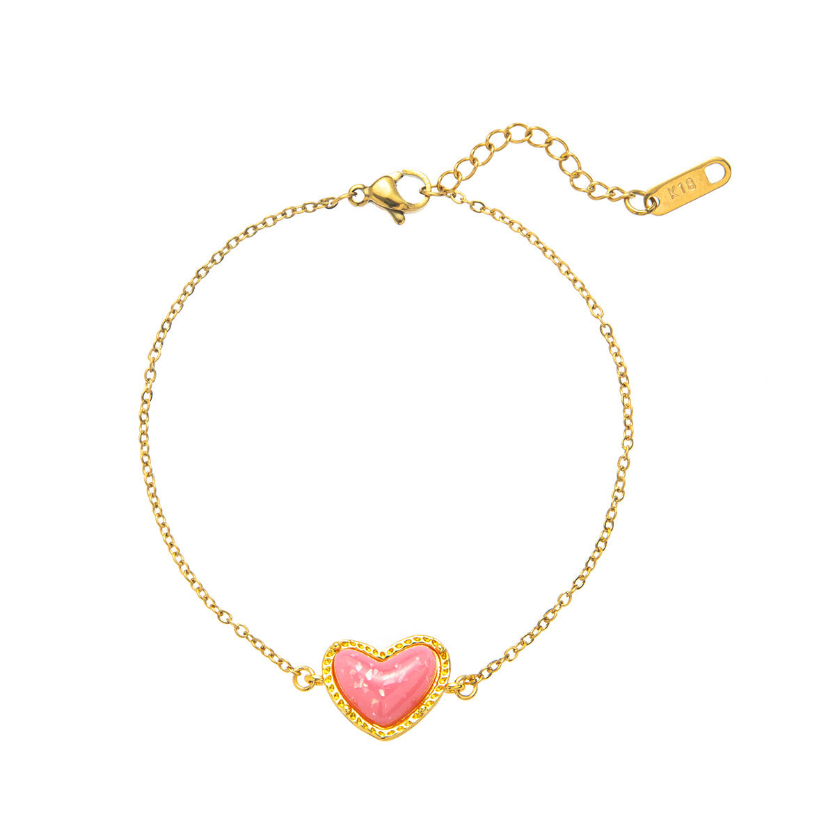 Love Necklace for Women - Adjustable Peach Heart Natural Stone Clavicle Chain