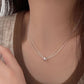 S925 Sterling Silver Double-Layered Small Fortune Bead Necklace – Simple Geometric Clavicle Chain